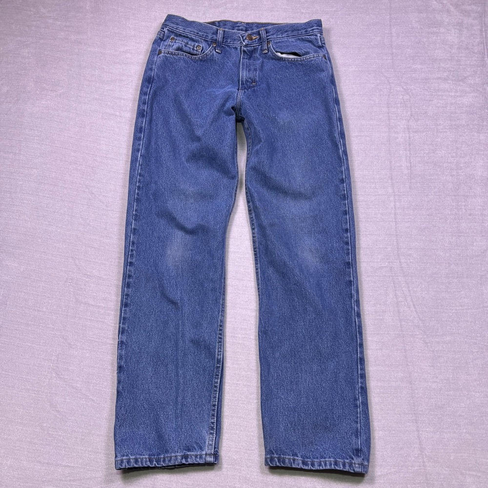 Wrangler Mens 32x32 Relaxed Fit Blue Denim Jeans Pants‎ Cotton Made in Nicaragua